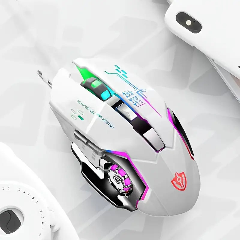 3200 DPI Backlit Gaming Mouse – 6 Programmable Buttons & USB Wired for PC/Laptop