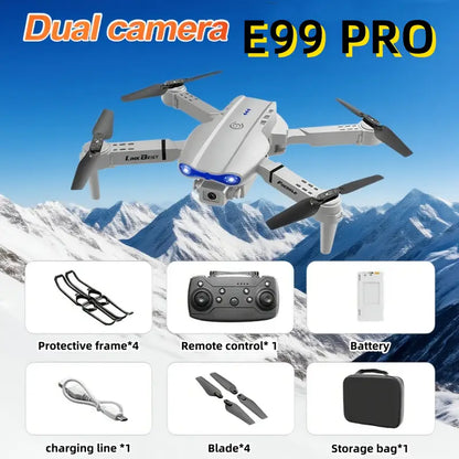 E99 Pro Drone – Dual Camera, 4K HD, 360° Flip, Foldable & Portable Design