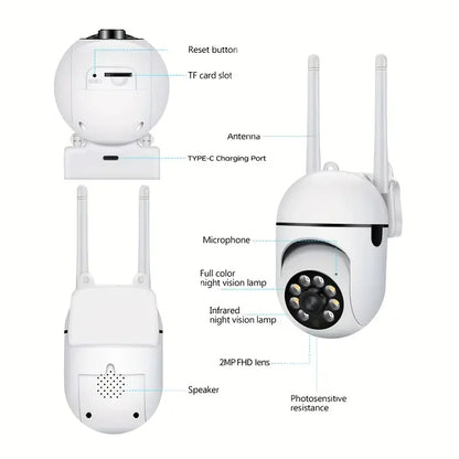 Smart 1080P WiFi Security Camera with Motion Detection & Night Vision