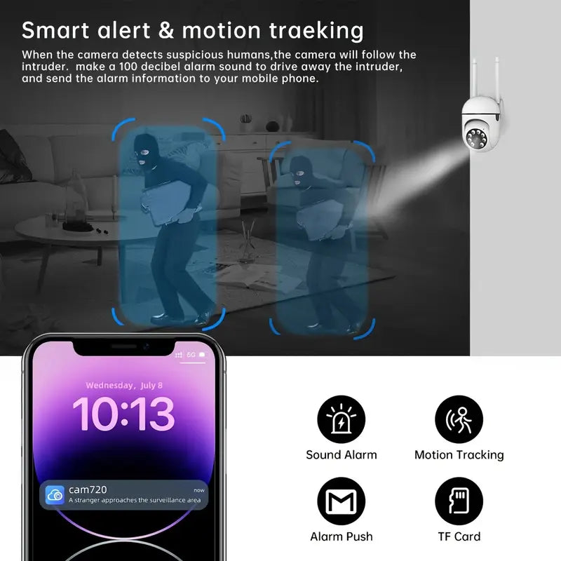 Smart 1080P WiFi Security Camera with Motion Detection & Night Vision