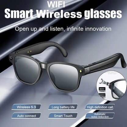 Smart Wireless Glasses – Bluetooth 5.3, HD Camera, AI Voice Assistant, Noise Reduction, Long Battery Life